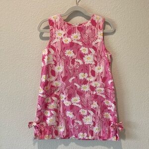 Lilly Pulitzer White Label Girls Shift Dress in Hibiscus Pink Socialite Print